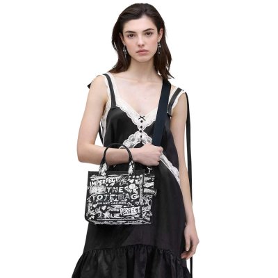 THE PUNK SCRIBBLE CANVAS SMALL TOTE BAG